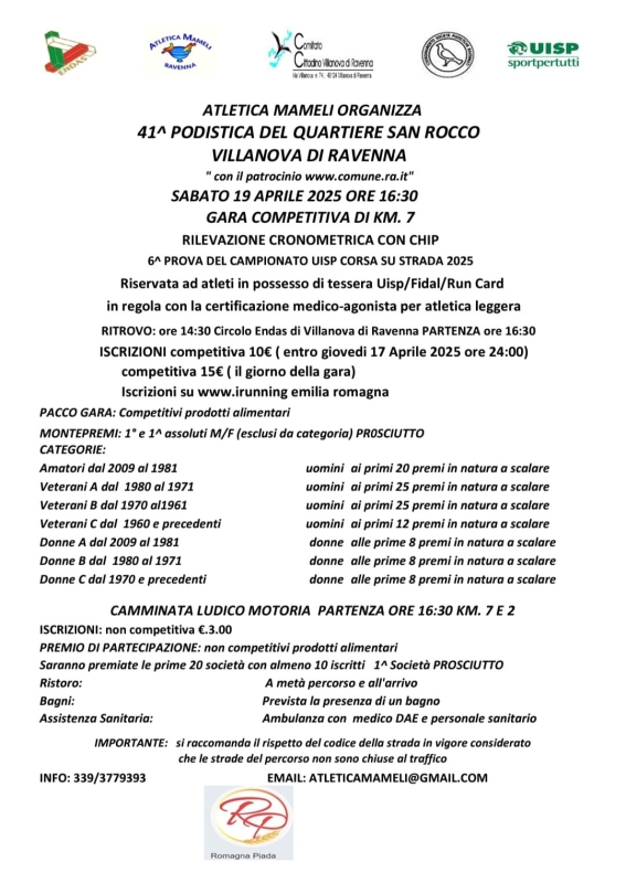 41° Podistica del Quartiere San Rocco Villanova di Ravenna